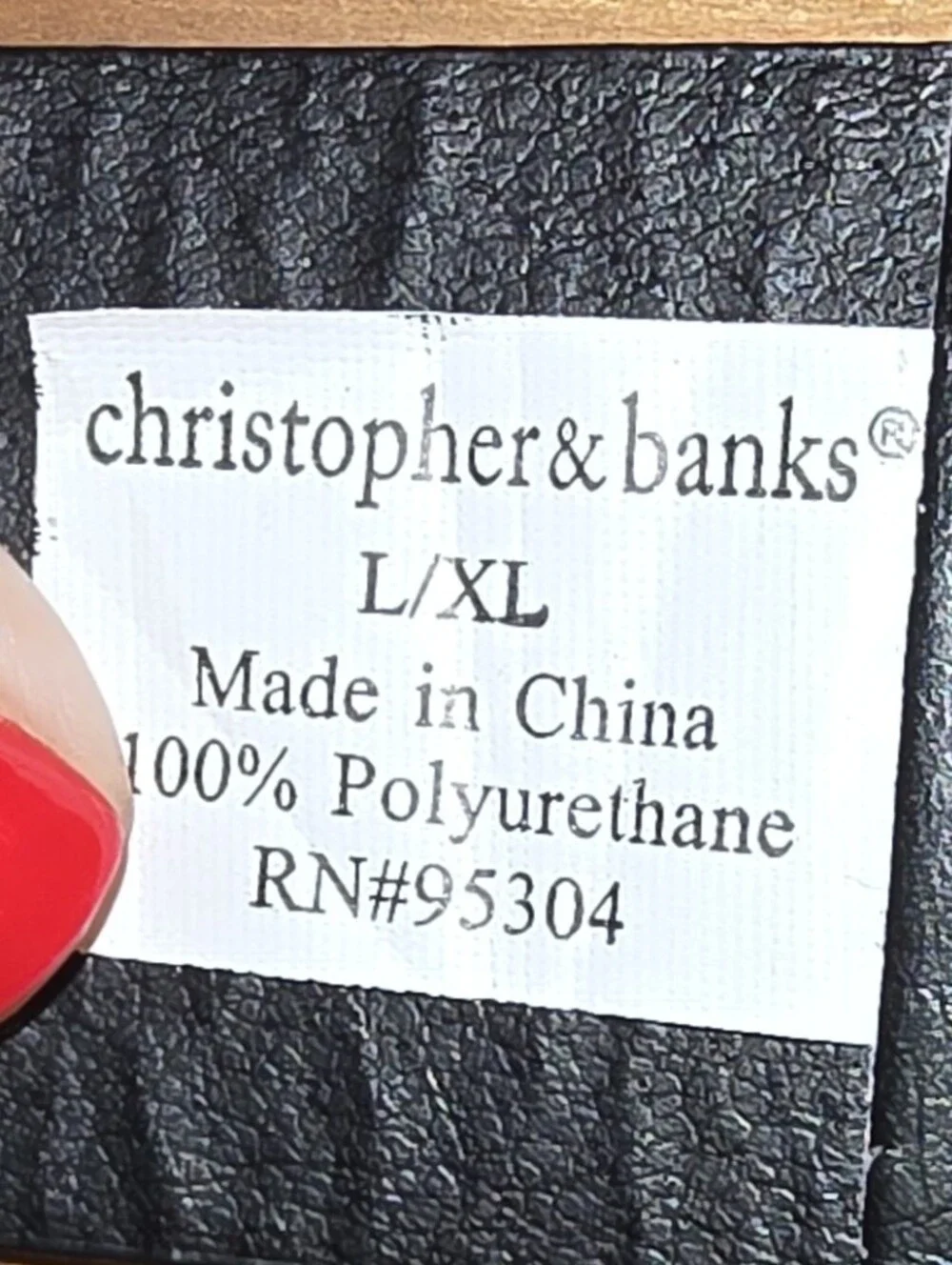 Christopher & Banks Black Leather Men's Belt with Brass-Tone Buckle
